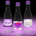 12 oz. Spring Water Full Color Label, Clear Glastic Bottle w/Purple Cap